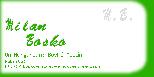 milan bosko business card