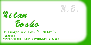 milan bosko business card